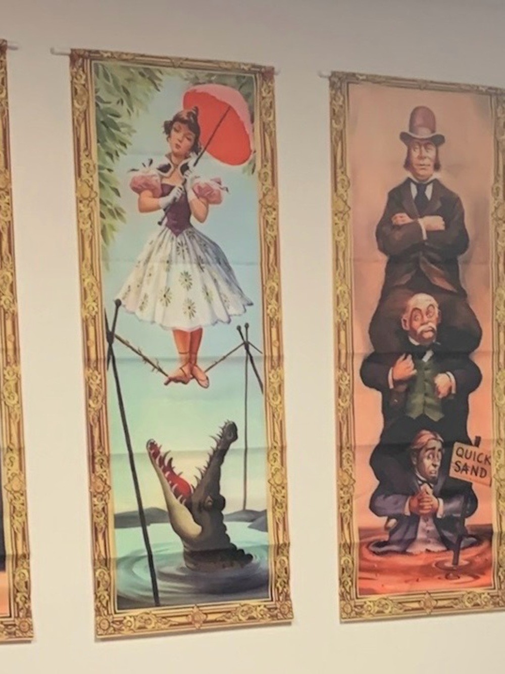 Disney Haunted Mansion Stretching Room Portraits Banners Flag set of 4